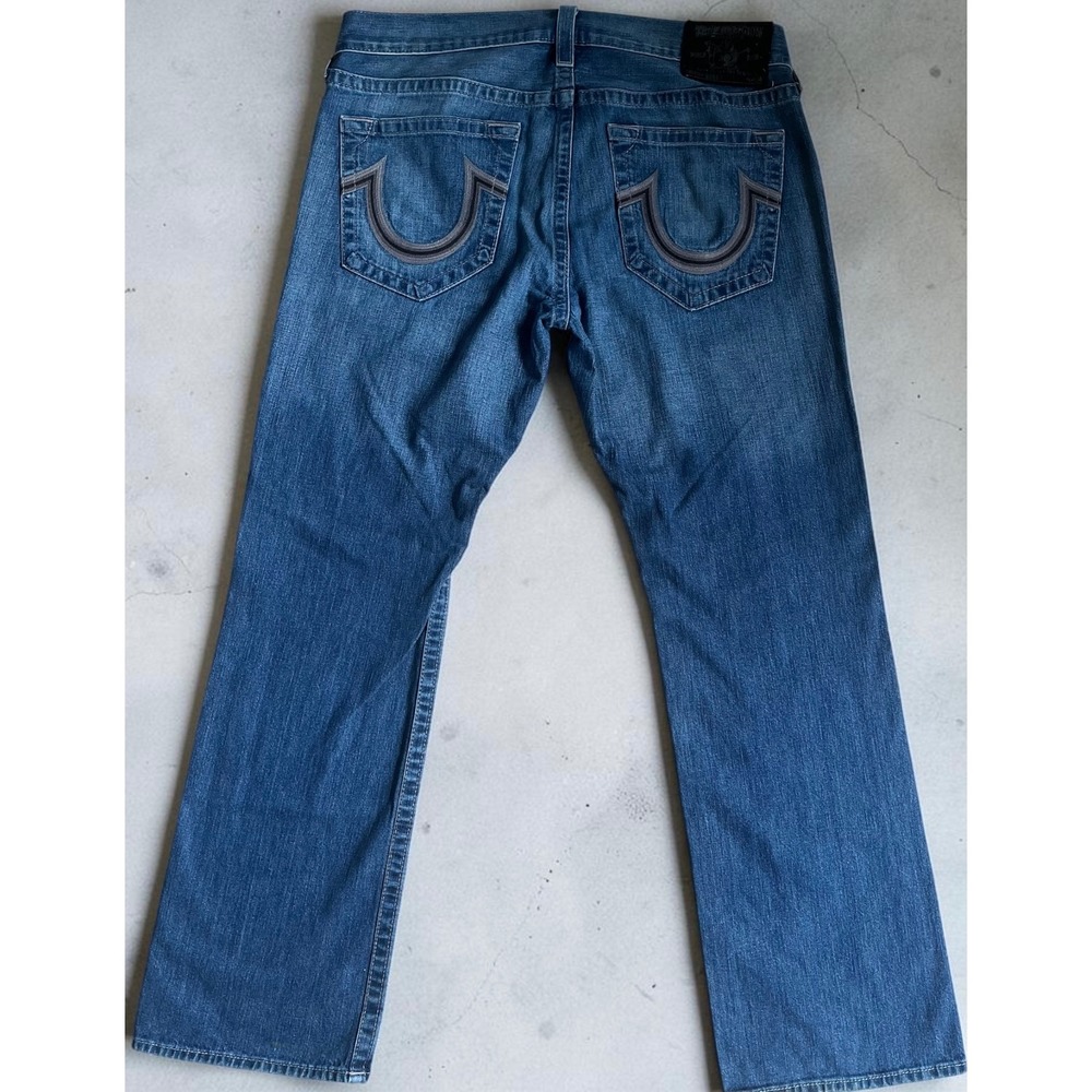 True Religion Mens Straight Leg Jeans Blue Medium Wash Made in USA Size 38